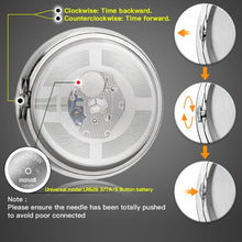 Load image into Gallery viewer, Aluminum Alloy Plating Motorcycle Handlebar Clock, Clock Silver Shell White Background, Clock Black Shell White Background, Clock Black Shell Black Background, Clock Silver Shell Black Background