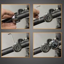 Load image into Gallery viewer, Aluminum Alloy Plating Motorcycle Handlebar Clock, Clock Silver Shell White Background, Clock Black Shell White Background, Clock Black Shell Black Background, Clock Silver Shell Black Background