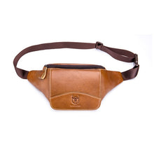 Load image into Gallery viewer, BULL CAPTAIN Cowhide Waist Bag Large Capacity Multifunctional Wallet For Men, Black, Yellow Brown