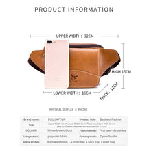Load image into Gallery viewer, BULL CAPTAIN Cowhide Waist Bag Large Capacity Multifunctional Wallet For Men, Black, Yellow Brown