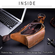Load image into Gallery viewer, BULL CAPTAIN Cowhide Waist Bag Large Capacity Multifunctional Wallet For Men, Black, Yellow Brown