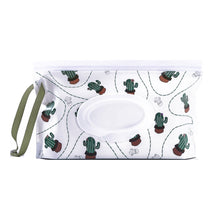 Load image into Gallery viewer, Baby EVA Wet Wipes Bag Portable Flip Removable Sanitary Wet Wipes Bag, Cactus, Red Flower, Feather, Triangle, Crown, Shell, Style 3, Dot, Black And Grey Stripe, Floating Object, Gear, Cat Claw, Geometric Figure, Space, Whale, Orange Space, Big Round Ba...