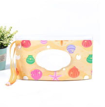 Load image into Gallery viewer, Baby EVA Wet Wipes Bag Portable Flip Removable Sanitary Wet Wipes Bag, Cactus, Red Flower, Feather, Triangle, Crown, Shell, Style 3, Dot, Black And Grey Stripe, Floating Object, Gear, Cat Claw, Geometric Figure, Space, Whale, Orange Space, Big Round Ba...