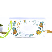Load image into Gallery viewer, Baby EVA Wet Wipes Bag Portable Flip Removable Sanitary Wet Wipes Bag, Cactus, Red Flower, Feather, Triangle, Crown, Shell, Style 3, Dot, Black And Grey Stripe, Floating Object, Gear, Cat Claw, Geometric Figure, Space, Whale, Orange Space, Big Round Ba...