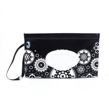 Load image into Gallery viewer, Baby EVA Wet Wipes Bag Portable Flip Removable Sanitary Wet Wipes Bag, Cactus, Red Flower, Feather, Triangle, Crown, Shell, Style 3, Dot, Black And Grey Stripe, Floating Object, Gear, Cat Claw, Geometric Figure, Space, Whale, Orange Space, Big Round Ba...