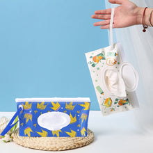 Load image into Gallery viewer, Baby EVA Wet Wipes Bag Portable Flip Removable Sanitary Wet Wipes Bag, Cactus, Red Flower, Feather, Triangle, Crown, Shell, Style 3, Dot, Black And Grey Stripe, Floating Object, Gear, Cat Claw, Geometric Figure, Space, Whale, Orange Space, Big Round Ba...