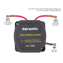 Load image into Gallery viewer, 12V 140A Route Yacht Off-Road Car Beach Car Double Battery System Voltage Sensitive Relay, 12V 140A