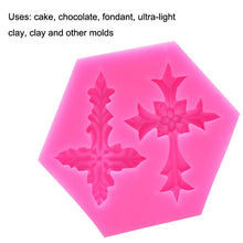 Load image into Gallery viewer, 4 PCS Cross Shape Silicone Fondant Cake Mold Baking Tool, Cross Shape