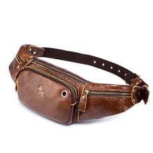 Load image into Gallery viewer, LAOSHIZI Vintage Leather Waist Bag Shoulder Crossbody Bag Shoulder Chest Bag For Men, Black, Brown