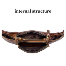 Load image into Gallery viewer, LAOSHIZI Vintage Leather Waist Bag Shoulder Crossbody Bag Shoulder Chest Bag For Men, Black, Brown