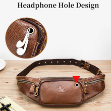 Load image into Gallery viewer, LAOSHIZI Vintage Leather Waist Bag Shoulder Crossbody Bag Shoulder Chest Bag For Men, Black, Brown