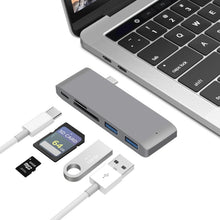 Load image into Gallery viewer, USB-C To HDMI Splitter Docking Station Card Reader, Specification：, 5 in 1 Gray, 5 in 1 Silver, 6 in 1 Gray, 6 in 1 Silver