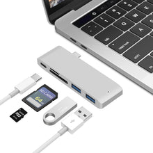 Load image into Gallery viewer, USB-C To HDMI Splitter Docking Station Card Reader, Specification：, 5 in 1 Gray, 5 in 1 Silver, 6 in 1 Gray, 6 in 1 Silver