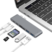 Load image into Gallery viewer, USB-C To HDMI Splitter Docking Station Card Reader, Specification：, 5 in 1 Gray, 5 in 1 Silver, 6 in 1 Gray, 6 in 1 Silver