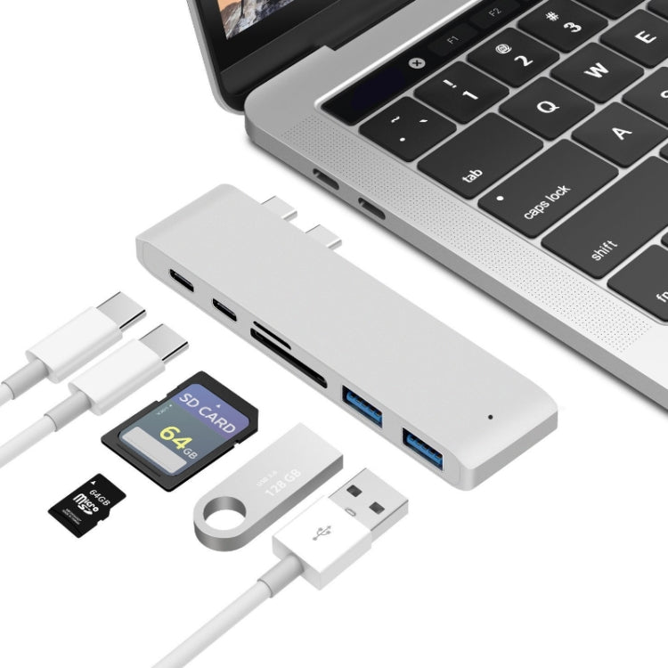 USB-C To HDMI Splitter Docking Station Card Reader, Specification：, 5 in 1 Gray, 5 in 1 Silver, 6 in 1 Gray, 6 in 1 Silver
