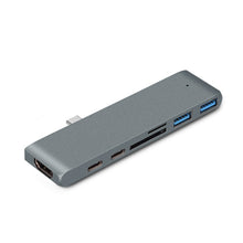 Load image into Gallery viewer, TYPE-C To 4K HDMI HUB Docking Station TF/SD Card Reader For MacBook Pro, Grey, Silver