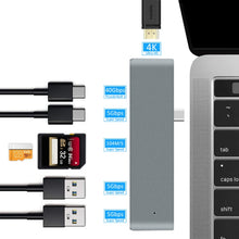 Load image into Gallery viewer, TYPE-C To 4K HDMI HUB Docking Station TF/SD Card Reader For MacBook Pro, Grey, Silver
