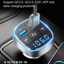 Load image into Gallery viewer, QC3.0 Fast Charge Car Bluetooth MP3 Player Car FM Transmitter, QC3.0 Fast Charge