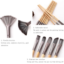 Load image into Gallery viewer, 24 In 1 Nylon Wool Brush Canvas Storage Bag Set Oil Painting Gouache Watercolor Brush, 24 In 1 Oil Painting