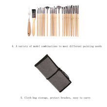 Load image into Gallery viewer, 24 In 1 Nylon Wool Brush Canvas Storage Bag Set Oil Painting Gouache Watercolor Brush, 24 In 1 Oil Painting