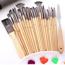 Load image into Gallery viewer, 24 In 1 Nylon Wool Brush Canvas Storage Bag Set Oil Painting Gouache Watercolor Brush, 24 In 1 Oil Painting
