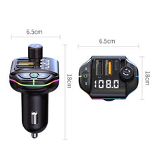 Load image into Gallery viewer, A10 Colorful Atmosphere Light FM Bluetooth Transmitter Car Charger, A10