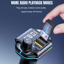 Load image into Gallery viewer, A10 Colorful Atmosphere Light FM Bluetooth Transmitter Car Charger, A10