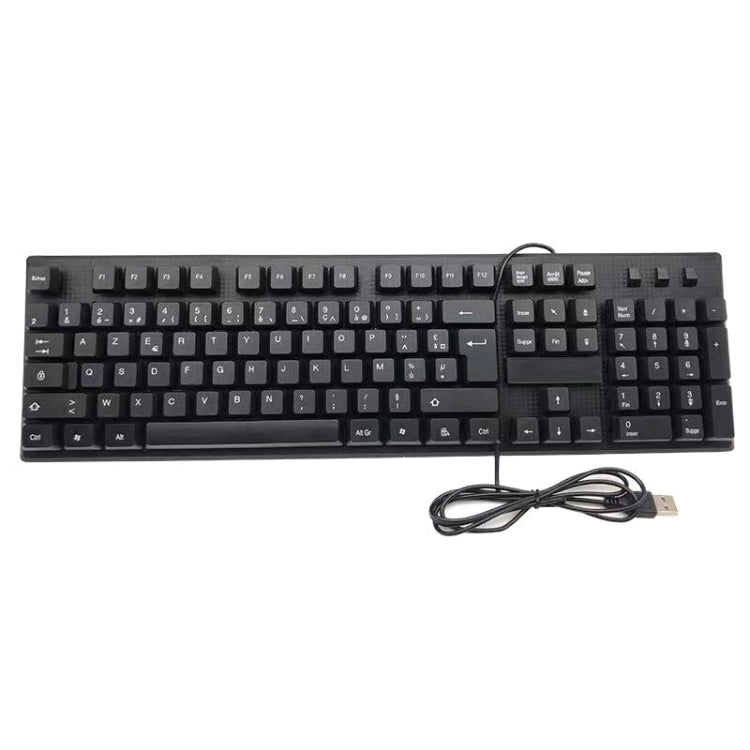 108 Keys Computer USB Wired Keyboard, Cable Length: 1.5m, Arabic Single, Russian, French, Spanish