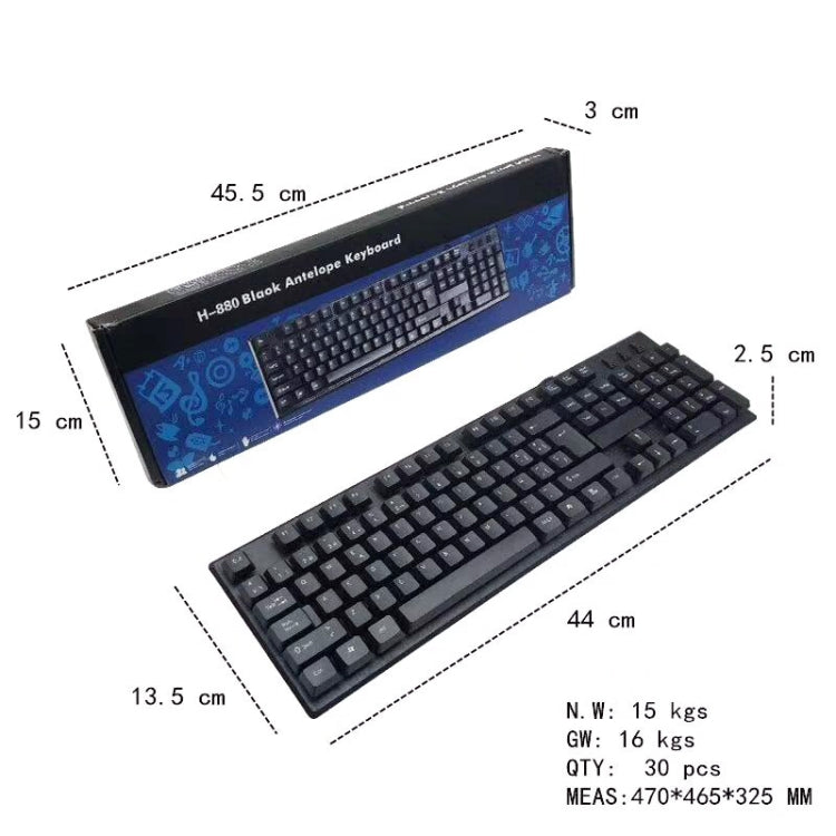 108 Keys Computer USB Wired Keyboard, Cable Length: 1.5m, Arabic Single, Russian, French, Spanish