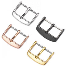 Load image into Gallery viewer, 5pcs IP Plated Stainless Steel Pin Buckle Watch Accessories, Color: Silver 12mm, Silver 12mm, Silver 14mm, Silver 16mm, Silver 18mm, Silver 20mm, Rose Gold 12mm, Rose Gold 14mm, Rose Gold 16mm, Rose Gold 18mm, Rose Gold 20mm, Rose Gold 22mm, Gold 12mm ...