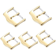 Load image into Gallery viewer, 5pcs IP Plated Stainless Steel Pin Buckle Watch Accessories, Color: Silver 12mm, Silver 12mm, Silver 14mm, Silver 16mm, Silver 18mm, Silver 20mm, Rose Gold 12mm, Rose Gold 14mm, Rose Gold 16mm, Rose Gold 18mm, Rose Gold 20mm, Rose Gold 22mm, Gold 12mm ...