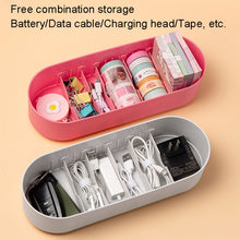 Load image into Gallery viewer, Household Battery Storage Box Data Cable Charger Storage Organizer Box, Pink Single Layer, Blue Single Layer, Yellow Single Layer, Gray White Single Layer, Pink Double Layer, Blue Double Layer, Yellow Double Layer, Gray White Double Layer, Pink 3 Layer...