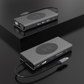BX13V 13 In 1 Type-C Docking Station Wireless Charging Hub, BX13V