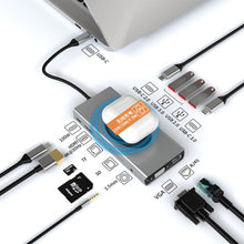 Load image into Gallery viewer, BX13V 13 In 1 Type-C Docking Station Wireless Charging Hub, BX13V