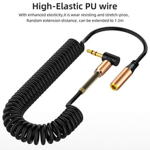 Load image into Gallery viewer, 3.5mm Male To Female Spring AUX Extension Cable Speaker Audio Cable, Cable Length: 1.5m