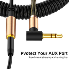Load image into Gallery viewer, 3.5mm Male To Female Spring AUX Extension Cable Speaker Audio Cable, Cable Length: 1.5m