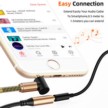 Load image into Gallery viewer, 3.5mm Male To Female Spring AUX Extension Cable Speaker Audio Cable, Cable Length: 1.5m