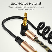 Load image into Gallery viewer, 3.5mm Male To Female Spring AUX Extension Cable Speaker Audio Cable, Cable Length: 1.5m