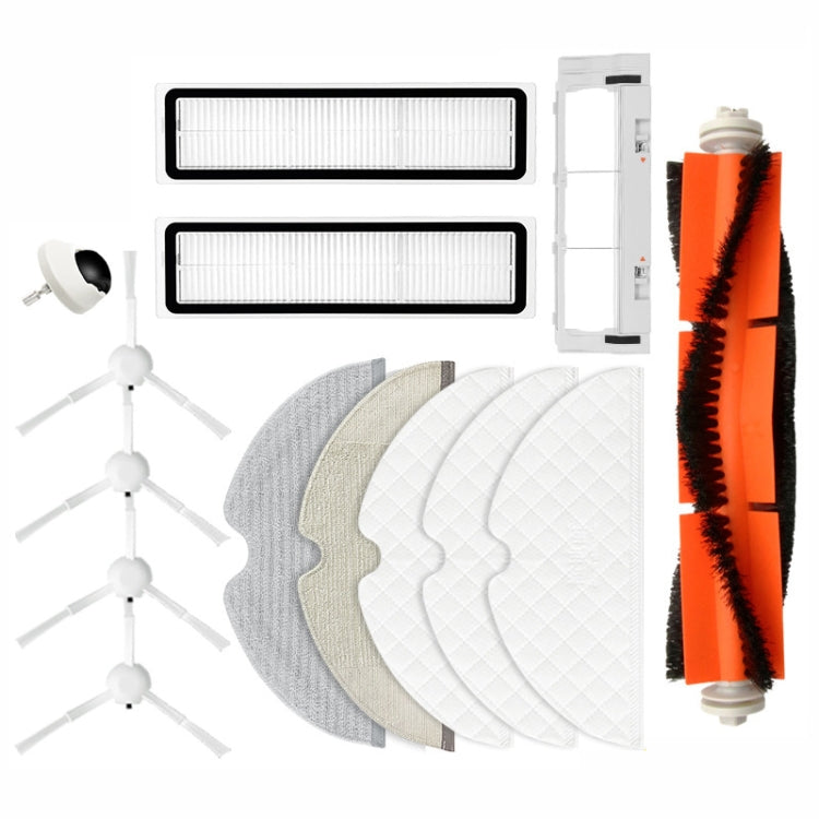 2 PCS Filter Replacement Accessories for Xiaomi Mijia Dreame 1C/2C, 1 PC Roller Brush, 2 Pairs Side Brush, 2 PCS Filter, 1 PC Semi -rag, 1 Pair Black Side Brush, 5 PCS Disposable Rag, 2 PCS Rag, 1 PC Universal Wheel, 1 PC Cover