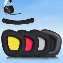 Load image into Gallery viewer, 2 PCS Replacement Earpads for Corsair Void Pro Elite,Style:, Head Beam Pad, Black Protein Leather, Black Grid, Gray Bottom Grid, Red Bottom Grid, Yellow Bottom Grid, Black Ice Sensory Leather, Black Lamb Leather