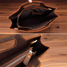 Load image into Gallery viewer, Leather Vintage Shoulder Bag Crossbody Portable Business Briefcase, Business Briefcase