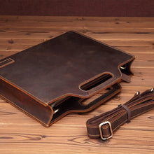 Load image into Gallery viewer, Leather Vintage Shoulder Bag Crossbody Portable Business Briefcase, Business Briefcase