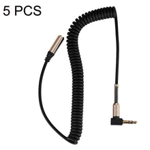 Load image into Gallery viewer, 5PCS 3.5MM Male To Female Elbow Spring Retractable Audio Line, Cable Length: 1.5m