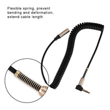 Load image into Gallery viewer, 5PCS 3.5MM Male To Female Elbow Spring Retractable Audio Line, Cable Length: 1.5m