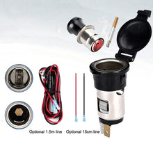 Load image into Gallery viewer, Car Modified Cigarette Lighter Waterproof Vehicle Charging Power Socket No Cigarette Type (with 1.5cm Line), Cigarette Type (with 1.5m Line), Cigarette Type (with 15cm Line), No Cigarette Type (with 1.5m Line), No Cigarette Type (with 15cm Line)