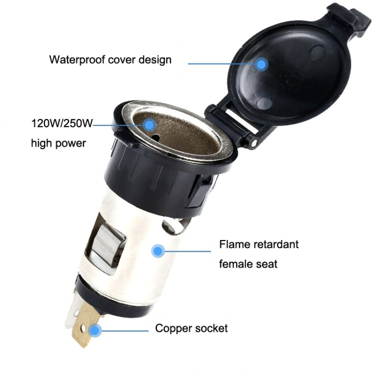 Car Modified Cigarette Lighter Waterproof Vehicle Charging Power Socket No Cigarette Type (with 1.5cm Line), Cigarette Type (with 1.5m Line), Cigarette Type (with 15cm Line), No Cigarette Type (with 1.5m Line), No Cigarette Type (with 15cm Line)