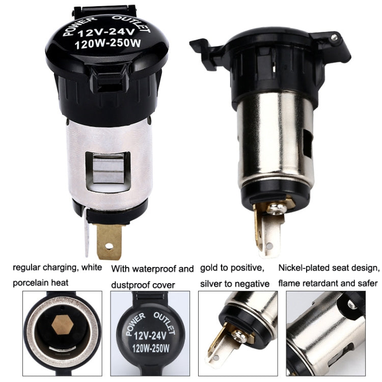 Car Modified Cigarette Lighter Waterproof Vehicle Charging Power Socket No Cigarette Type (with 1.5cm Line), Cigarette Type (with 1.5m Line), Cigarette Type (with 15cm Line), No Cigarette Type (with 1.5m Line), No Cigarette Type (with 15cm Line)