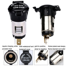 Load image into Gallery viewer, Car Modified Cigarette Lighter Waterproof Vehicle Charging Power Socket No Cigarette Type (with 1.5cm Line), Cigarette Type (with 1.5m Line), Cigarette Type (with 15cm Line), No Cigarette Type (with 1.5m Line), No Cigarette Type (with 15cm Line)