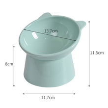 Load image into Gallery viewer, Pet Tall Protection Cervical Slant Mouth Food Bowl Anti-overturning Plastic Cat Bowl, Blue, Pink, Gray