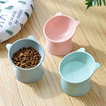 Load image into Gallery viewer, Pet Tall Protection Cervical Slant Mouth Food Bowl Anti-overturning Plastic Cat Bowl, Blue, Pink, Gray